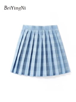 Beiyingni JK Plaid Preppy Style Pleated Skirts Women 2025 New Fashion Uniform High Waist A-line Mini Skirt for Girls Performance