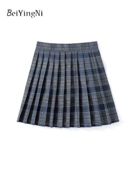Beiyingni JK Plaid Preppy Style Pleated Skirts Women 2025 New Fashion Uniform High Waist A-line Mini Skirt for Girls Performance
