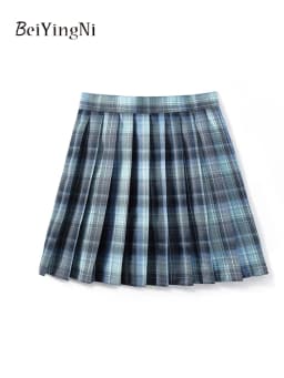 Beiyingni JK Plaid Preppy Style Pleated Skirts Women 2025 New Fashion Uniform High Waist A-line Mini Skirt for Girls Performance