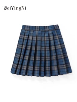 Beiyingni JK Plaid Preppy Style Pleated Skirts Women 2025 New Fashion Uniform High Waist A-line Mini Skirt for Girls Performance
