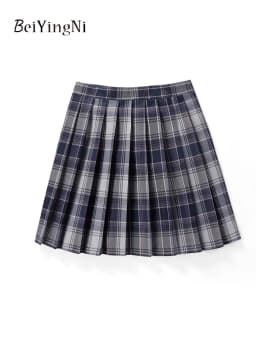 Beiyingni JK Plaid Preppy Style Pleated Skirts Women 2025 New Fashion Uniform High Waist A-line Mini Skirt for Girls Performance