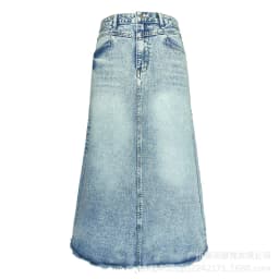 Women Skirts Denim Sexy Wrap Buttocks Dress High Waist Solid Vestidos Casual Patchwork Pockets Ankle Length Washing Slim