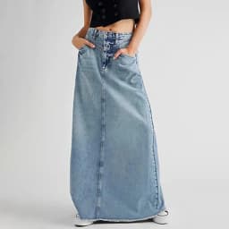 Women Skirts Denim Sexy Wrap Buttocks Dress High Waist Solid Vestidos Casual Patchwork Pockets Ankle Length Washing Slim