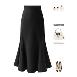 Women Elegant Casual Office Skirt 2025 Spring Autumn High Waist Mermaid Mid Length Bodycon Korean Style Long Skirt
