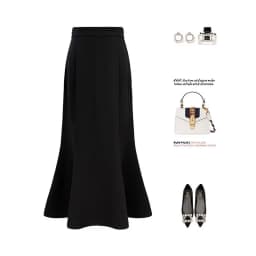 Women Elegant Casual Office Skirt 2025 Spring Autumn High Waist Mermaid Mid Length Bodycon Korean Style Long Skirt