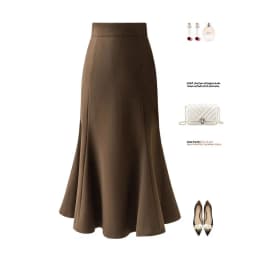 Women Elegant Casual Office Skirt 2025 Spring Autumn High Waist Mermaid Mid Length Bodycon Korean Style Long Skirt