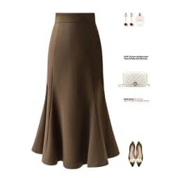 Women Elegant Casual Office Skirt 2025 Spring Autumn High Waist Mermaid Mid Length Bodycon Korean Style Long Skirt