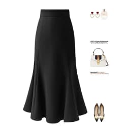 Women Elegant Casual Office Skirt 2025 Spring Autumn High Waist Mermaid Mid Length Bodycon Korean Style Long Skirt