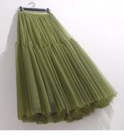 Maxi Long Tulle Skirt for Women Black Gothic Pleated Casual Party Fairycore Summer Winter Jupe Longue 2026 Falda Mujer