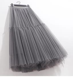 Maxi Long Tulle Skirt for Women Black Gothic Pleated Casual Party Fairycore Summer Winter Jupe Longue 2026 Falda Mujer