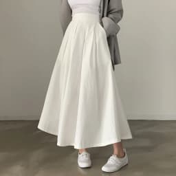 2024 Women Elegant White Long Skirts High Waist A-Line Cotton Maxi Skirts Women Casual Skirts Jupe Femme Saias Mujer