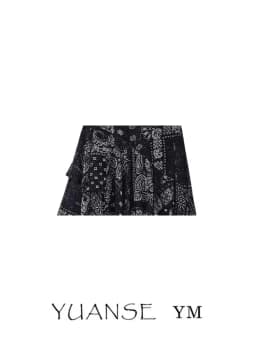Vintage Paisley Midi Skirt Versatile Asymmetrical Print Half-length Women's A-line Skirt Mid-waist Daily Wear Other Materials