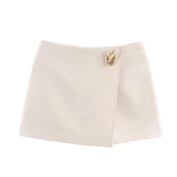 Asymmetrical Short Skirts for Women Spring Autumn Fashion Mini Solid Color Skirt Shorts American Daily Commute All-Match Skirts