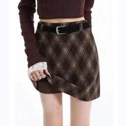 Vintage Argyle Plaid Skirt for Women 2026 Autumn Winter New High Waist Woolen Checkered Skirt Woman Korean Chic Bodycon Skirts