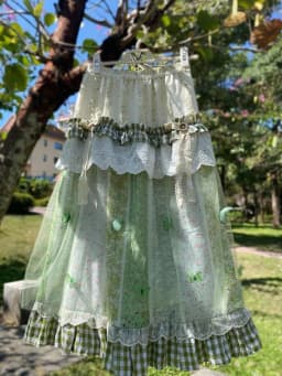 Matakawa Spring Autumn Floral Long Skirts Japanese Style Vintage Sweet Women Skirt Fashion Elegant Ruffles A-line Faldas Mujer
