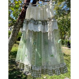 Matakawa Spring Autumn Floral Long Skirts Japanese Style Vintage Sweet Women Skirt Fashion Elegant Ruffles A-line Faldas Mujer