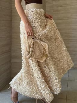 Wolfeel Winter Autumn Women's Fashion Chic Long Petal Skirt Design Inspired Evening Gown Elegant Lady Unique High Waisted Skirt
