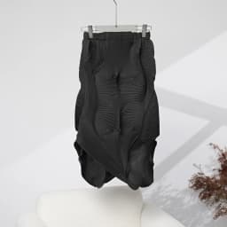 Miyake Pleated Solid Color Semi-skirt 2025 Summer New Irregular Pleated Half-body Skirt Women's Mid-length Bud Skirt
