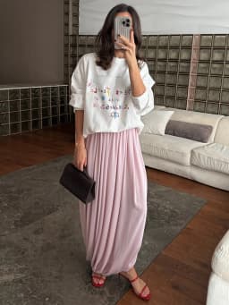 Bornladies Women's Spring Summer New Elegant Street Style Skirt Fashion Loose Ruched Draped Split Maxi Skirt