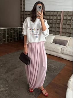 Bornladies Women's Spring Summer New Elegant Street Style Skirt Fashion Loose Ruched Draped Split Maxi Skirt