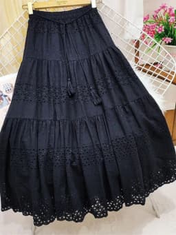 Spring Summer Lace Casual Skirt Women's High Waist Splicing Hooks Casual Solid Loose Holiday Party Skirts Women Clothes