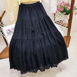 Spring Summer Lace Casual Skirt Women's High Waist Splicing Hooks Casual Solid Loose Holiday Party Skirts Women Clothes