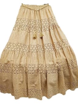Spring Summer Lace Casual Skirt Women's High Waist Splicing Hooks Casual Solid Loose Holiday Party Skirts Women Clothes
