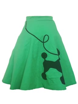Tonval Pinup 50s Dog Print Kawaii Vintage High Waist Skirts for Women Cotton A Line Knee Length Retro Swing Skirt