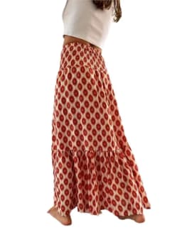 Women's Casual Boho Skirts New Spring Summer Fashion Vintage Loose Elastic Waist Floral Print Ethenic Style Beach Maxi Skirt