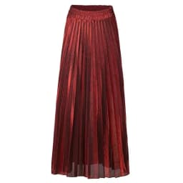 LANMREM 2025 new Spring fashion women clothes high waist A-line pleated sliver vintage elastic long halfbody skirt WH28501XL