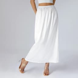 Women's spring and summer half petticoat, midi skirt solid color elastic waist lining, women's long petticoat