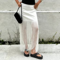 Linad Street Chic White Satin Tassels Long Skirts Woman 2026 Elegant High Waist Straight Skirts Casual Slim Ankle Length Skirt