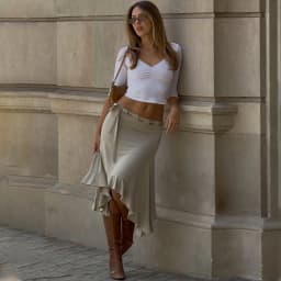 TARUXY Fashion Irregular Lace Up Skirt Women's Solid Slim Sexy Commuter Casual Skirt 2026Summer New Female Party Vacation Skirt
