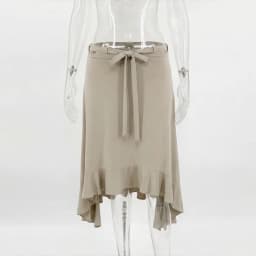 TARUXY Fashion Irregular Lace Up Skirt Women's Solid Slim Sexy Commuter Casual Skirt 2026Summer New Female Party Vacation Skirt
