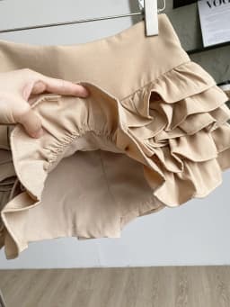 Korean Style High Waist Short Skirt with Lace Design Anti-Light Slimming Versatile Women's Cake Skirt Polyester Fiber