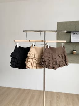 Korean Style High Waist Short Skirt with Lace Design Anti-Light Slimming Versatile Women's Cake Skirt Polyester Fiber