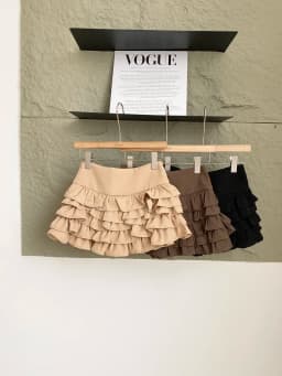 Korean Style High Waist Short Skirt with Lace Design Anti-Light Slimming Versatile Women's Cake Skirt Polyester Fiber