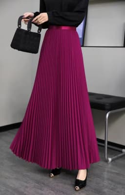 Ladies Fashion Casual Long Skirt Elegant Vintage Pleated Skirts Women Temperament Party Wear Faldas Woman Clothing Streetwear