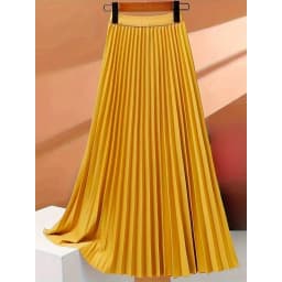 Ladies Fashion Casual Long Skirt Elegant Vintage Pleated Skirts Women Temperament Party Wear Faldas Woman Clothing Streetwear
