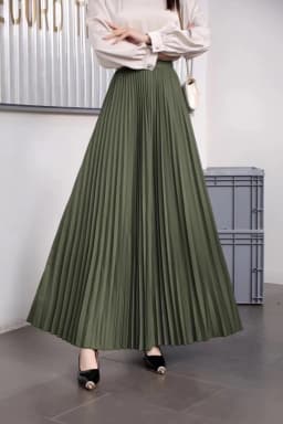 Ladies Fashion Casual Long Skirt Elegant Vintage Pleated Skirts Women Temperament Party Wear Faldas Woman Clothing Streetwear