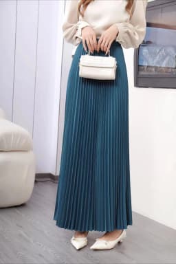 Ladies Fashion Casual Long Skirt Elegant Vintage Pleated Skirts Women Temperament Party Wear Faldas Woman Clothing Streetwear