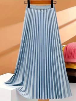 Ladies Fashion Casual Long Skirt Elegant Vintage Pleated Skirts Women Temperament Party Wear Faldas Woman Clothing Streetwear