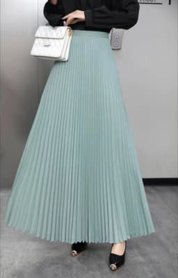 Ladies Fashion Casual Long Skirt Elegant Vintage Pleated Skirts Women Temperament Party Wear Faldas Woman Clothing Streetwear