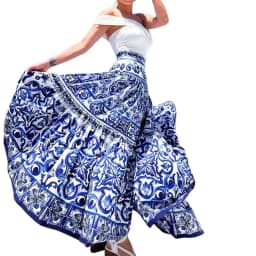 Women Skirt Long Skirts A Line Print Floral High Waist Y2k Streetwear Maxi Casual Loose Pleated Elegant Beach Party Beach 2025
