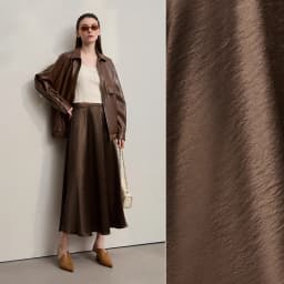 AMII Women's Skirt Loose Long A-skirt Satin Skirts For Women 2025 Autumn New Minimalist Solid Color Clothing Ladies 12513015