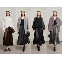AMII Women's Skirt Loose Long A-skirt Satin Skirts For Women 2025 Autumn New Minimalist Solid Color Clothing Ladies 12513015