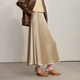 AMII Women's Skirt Loose Long A-skirt Satin Skirts For Women 2025 Autumn New Minimalist Solid Color Clothing Ladies 12513015