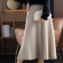 2025 Autumn New High-Waist 100%Pure Wool Pleated Long Skirt Women's Knit Base Skirt Fashion Pack Hip A-Line Cashmere Large Skirt
