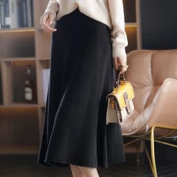 2025 Autumn New High-Waist 100%Pure Wool Pleated Long Skirt Women's Knit Base Skirt Fashion Pack Hip A-Line Cashmere Large Skirt