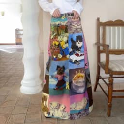 Retro Printed Women's Long Skirt Summer New Streetwear High Waist Casual A Line Skirt Femme Y2k 2000s Cute Party Club Skirt T936